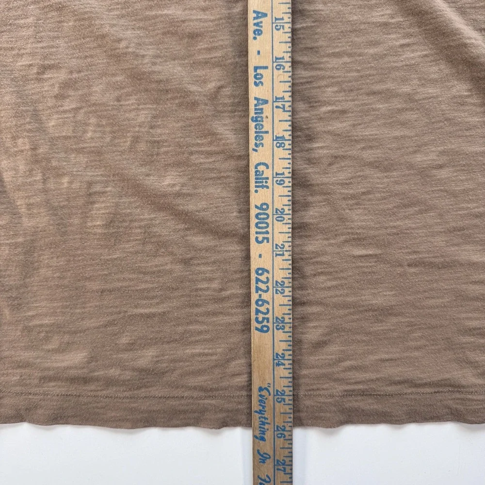 BANANA REPUBLIC Organic Cotton Long Sleeve Henley Mens Large Brown Soft